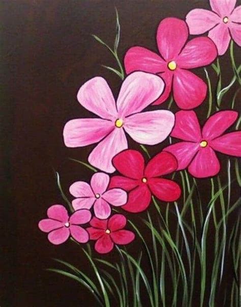 easy flower painting ideas